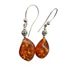 Baltic Amber Drop Earrings Orange Photo 1