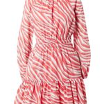 Michael Kors NWT Zebra Print Cotton Lawn Cutout Pink Long Sleeve Mini Dress Photo 4