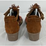 Minnetonka Desi Fringe Wedge Sandals Size 8 Brown Suede Multicolor Strap Photo 5