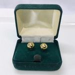 Gold Tone Bead Ball Stud Earrings Photo 1