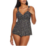 MiracleSuit  Women's Black Bronze Age Plunge Underwired Tankini Top 34D Bra Cup Photo 6