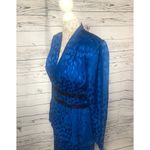 Vintage Silk Studio Blue & Black polkadot fitted waist top & skirt size 12 Photo 9