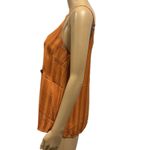 Sugar Lips  Rust Spaghetti Strap Tonal Stripe Button Accent Cami Tank Top Small Photo 1