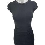 ZARA NEW Black Short Cap Sleeve Crew Neck T Shirt Mini Bodycon Dress Size S Photo 0