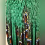 Green Peacock Print Tank Dress Beach Coverup Size XL Photo 2
