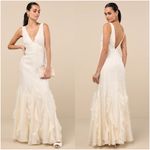 Lulus LULU’S Deluca Ivory Sleeveless Ruffled Maxi Dress Photo 1