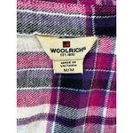 Woolrich Plaid Flannel Shirt Women's M/M Cream Magenta Charcoal Long Sleeve Photo 4