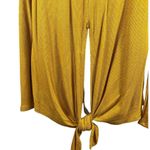 White Birch Mustard Long Sleeve Waffle XL Tie Knot In Back Top NWT Photo 3