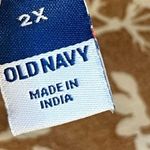 Old Navy  Dress Brown Floral Short Sleeve Tiered Mini Swing Dress Sz 2X EUC Photo 4