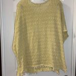 Kori  America Yellow/Cream Boho Knit Poncho Style Blouse size M/L Photo 8