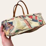 American Vintage Unique vintage vinyl colored pencil illustrated European scenery artist purse Photo 4