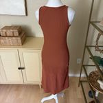 Athleta  NWOT Pacifica Midi Ribbed Sleeveless Dress Athletic Rust Orange Size XXS Photo 2