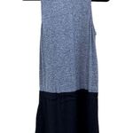 Monrow Rib Contrast Gray Black Drawstring Linen Tank Dress Medium Multiple Photo 1