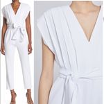 Alice + Olivia Onita Pleated Waist Tie Jumpsuit In White Photo 2