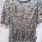 DKNY  Donna Karan‎ New York Women's Metallic Print Pleated  Top Size 10 Photo 0