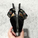 Free People Black Velvet Mules Jeweled Embellished Flats Size 9 Photo 4
