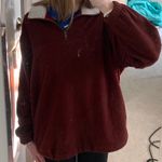 Burgundy Quarter Zip Up Red Size M Photo 0
