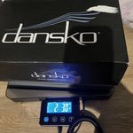 Dansko New! Professional Black Patent Leather Clogs W Red Abstract Overlay SZ 37 Photo 6