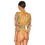 Hemant and Nandita Nova Bodysuit in Mustard Multi X-Small New Womens Blouse Top Photo 1