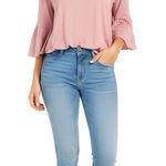 Chaser Womens Blouse Sz Large 3/4 Bell Sleeve Feminine Romantic Flirty Cottage Photo 0