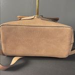Embossed Tan Vegan Leather Backpack antique gold hardware Photo 3