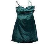 Glare  Green Mini Stretch Dress Mock Cowl‎ Overlay Sample Size Small NEW Photo 1