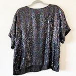 Mark & John Vintage Deadstock Sequin Top Silk Free Size 90s Golden Girls Costume Black Photo 1