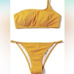 Amazon One shoulder gold shimmery cheeky bikini Photo 3