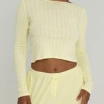 Form Pointelle Tshirt long sleeve crop womens Yellow (large) Photo 0