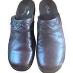 Clarks  Women Bluemanor Clogs SZ 9.5 Brown Leather Comfort Classic Casual 80789 Photo 0