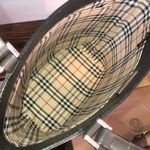Burberry Black Leather Tote with Grey Accent Stripes and Nova Check Lining Photo 1