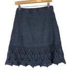 Athleta Crochet Mini Skirt Womens S Charcoal Gray 100% Cotton Boho Cottagecore Photo 3