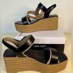 Nine West NIB Black NOAN3 Womens Tweed Open Toe Espadrilles 8.5 Photo 2