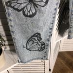 PacSun Eco Butterfly Jeans High Waisted Straight Leg Raw Hem Light Wash Blue 26 Photo 9