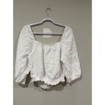 Cloth & Stone Anthropologie Square-Neck Smocked White Blouse Size Medium 2412 Photo 8