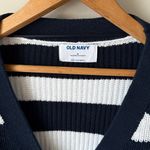 Old Navy  Blue + White Striped Lightweight Shaker Stitch Cardigan Photo 3