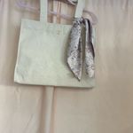 Victoria's Secret  Cream Tote Bag with Scarf Accent Photo 1