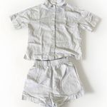 Le Rose Stories Genevieve Linen Button Up Top‎ Shorts Sleep Set Soft Blue XS Photo 4