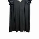 Max Studio Women’s Sz 3X Black White Shift Crochet V Neck Pullover Knit Dress Photo 2