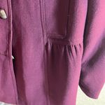 Rich Purple Structured Trench Coat with Military Design and Wide Lapel Size L Photo 7