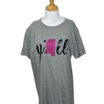 Fruit of the Loom Yall Mississippi Outline T-Shirt State Size Medium Pink Grey Photo 5