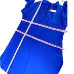 Amanda Uprichard  Amherst Choker Tie Neck Bell Sleeve Mini Dress Royal Blue Small Photo 10