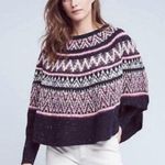 Anthropologie Sleeping On Snow Midland Fair Isle Sweater Poncho W-355 Sz XS/S Photo 1