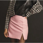 Anthropologie  Meave Micro Mini Pink Faux Leather Mini Skirt Size 10 Barbiecore Photo 0