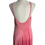 Vintage 70s Nylon Nightgown M Pink Pullover V Neck Spaghetti Straps Low Back Size M Photo 3