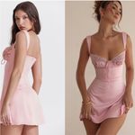 House Of CB  'Adriana'‎ Rose Satin And Lace Mini Dress NWOT Photo 9