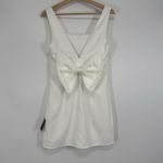 Lulus Blissfully Beaming White Sleeveless Bow Mini Dress Size M Bridal Wedding Photo 8