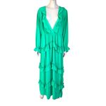 Boohoo  Green Ruffle Long Sleeve Maxi Dress Photo 1