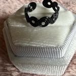 Stainless Steel Black Shiny Finish Adjustable Ring Size 7 Photo 0