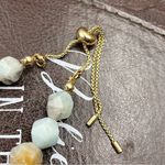 Handmade Boho Agate Bead Bracelet Adjustable w/ Peace & Breathe Charms Indie Spirtual Photo 5